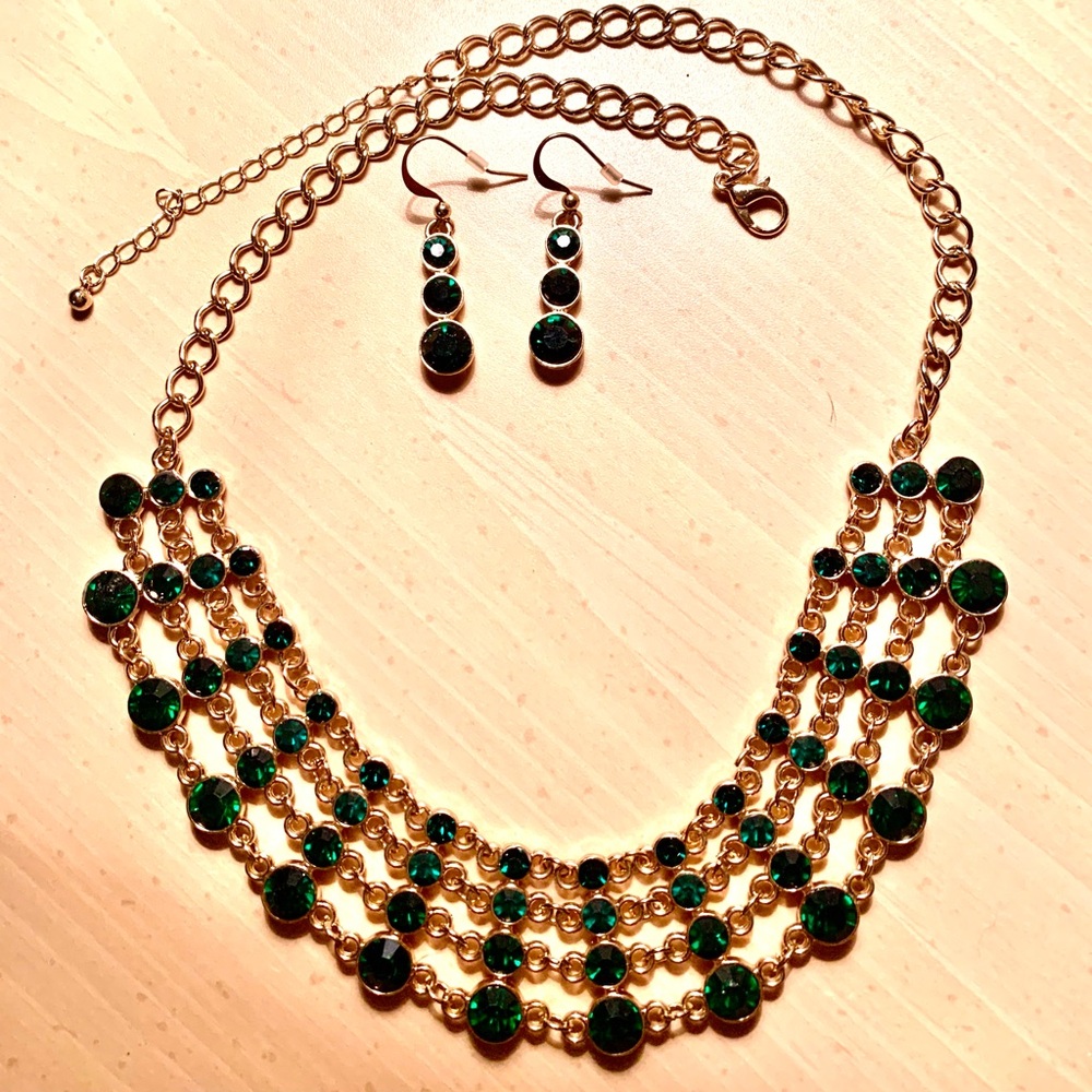 Holiday necklace and earrings
